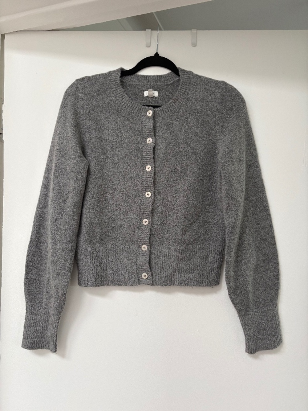 Aerie Super Soft Grey Cropped Button-Up Cardigan